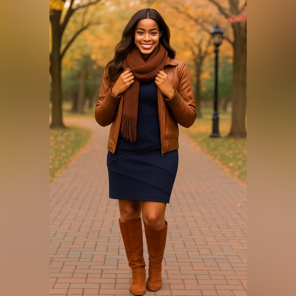 Adrianna Papell Navy Blue  Dress